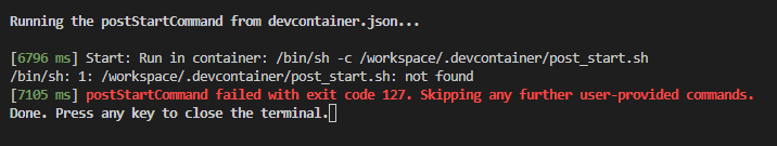 Post Start Error